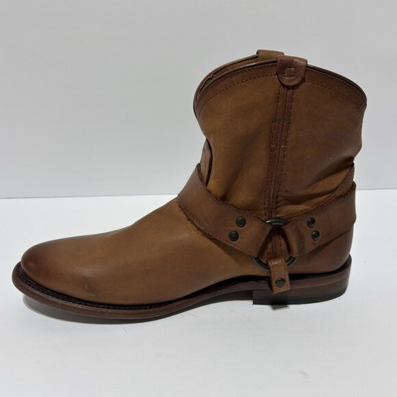 Frye Women’s Wyatt Harness Short Cognac Leather Boots, Size 8 M - Picture 2 of 7